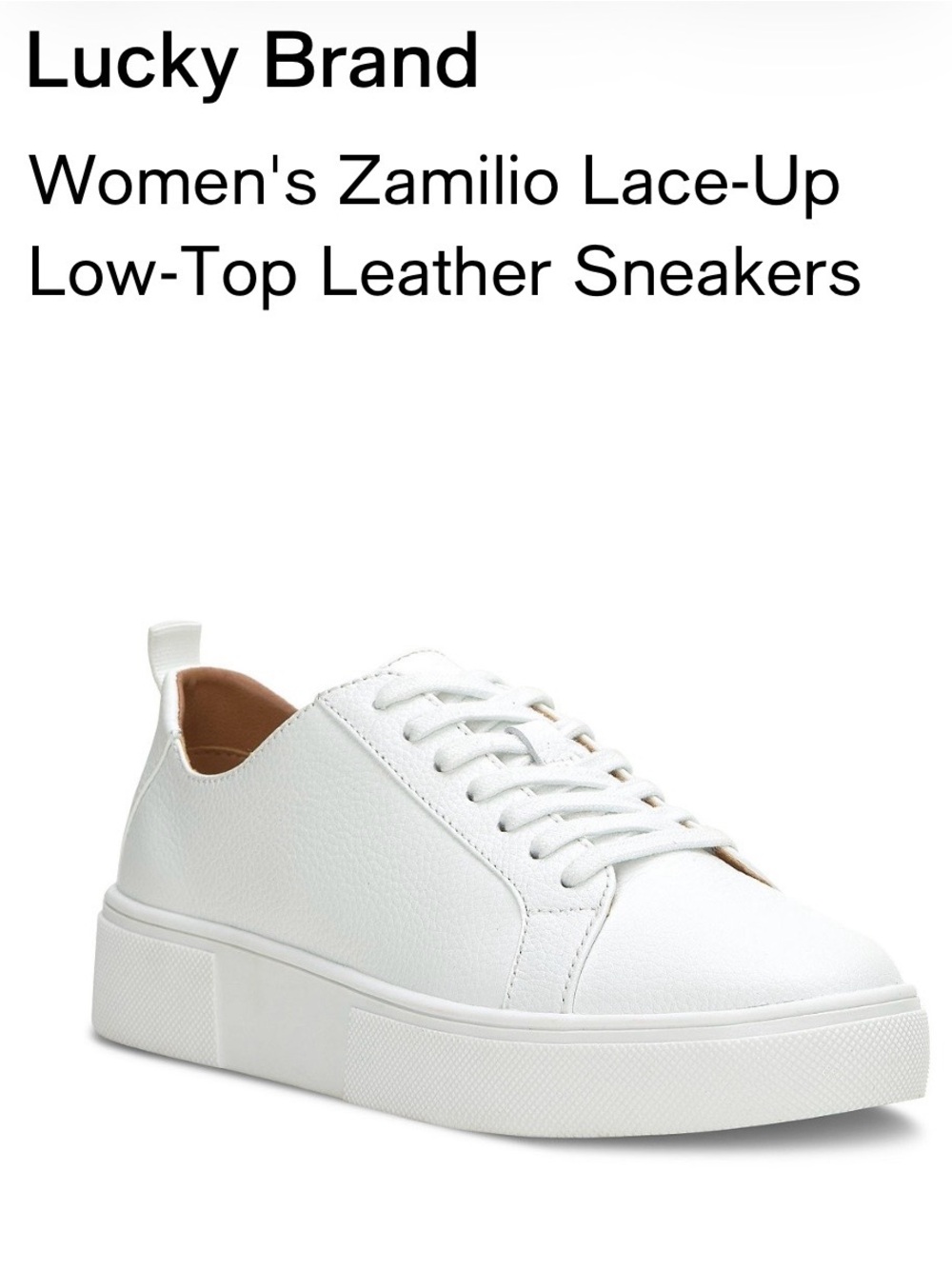 Lucky Brand White Zamilio Low-Top Lace-Up Sneakers